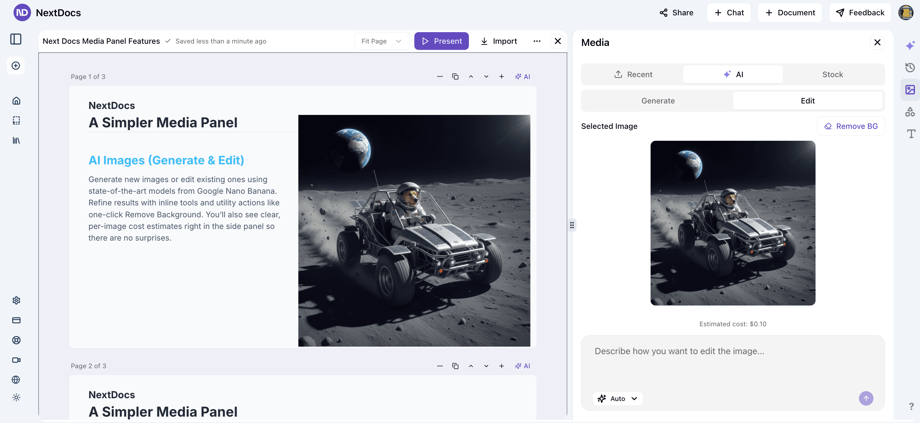 A Simpler Media Panel β Upload, Stock, and AI